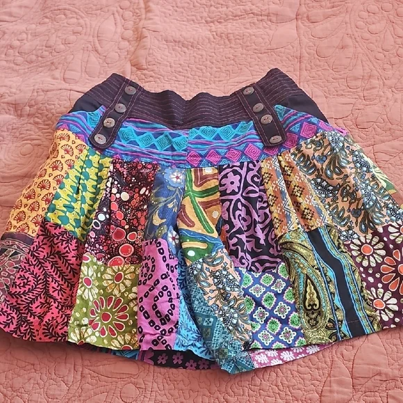 Women's Multi-Color Patchwork Circle Skirt - Picture 2 of 6